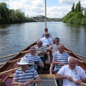 Gently sculling the bows