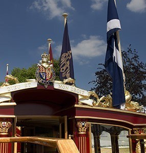 A view into Gloriana from the stern