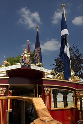 A view into Gloriana from the stern