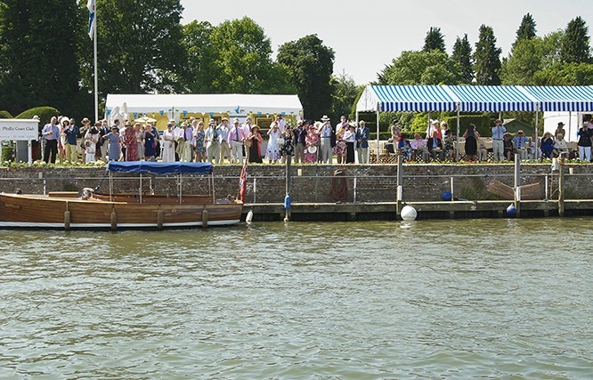 Looking at the bankside at Henley Royal Regatta