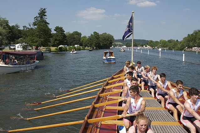 Gloriana being rowed at Henley Royal Regatta