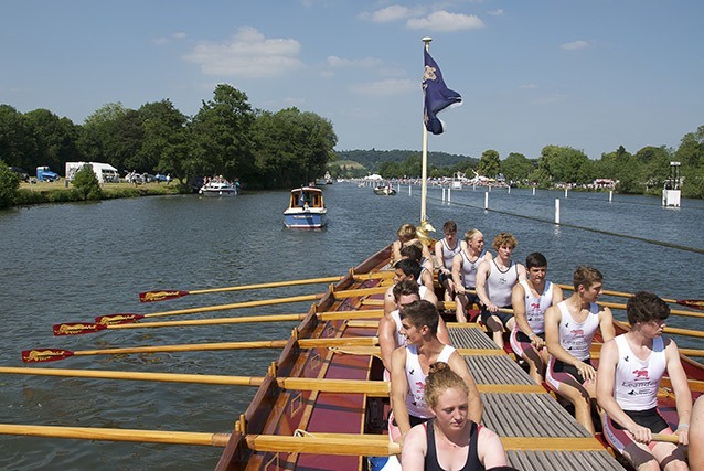 Gloriana being rowed at Henley Royal Regatta