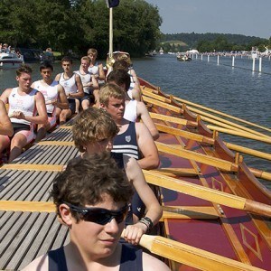 Gloriana being rowed at Henley Royal Regatta