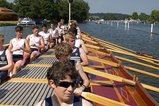 Gloriana being rowed at Henley Royal Regatta