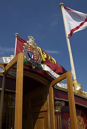 Open doors on the Gloriana at Henley Royal Regatta