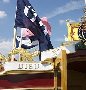 Detail of Flags and Dieu Et Mon Droit