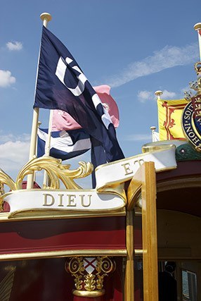 Detail of Flags and Dieu Et Mon Droit