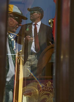 A reflection of HRR guests in Gloriana's glass