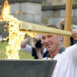 Matt lights the cauldron