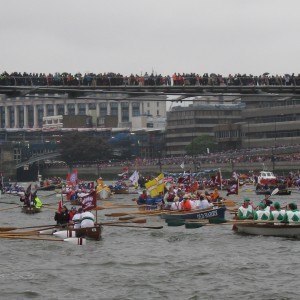 Millenium Bridge view of the river pageant