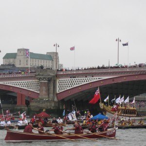 St Pauls looks on at the Diamond Jubilee Pageant