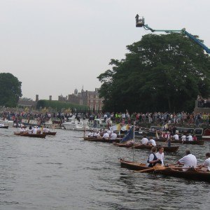 The Hampton Court Palace crowds wave goodbye