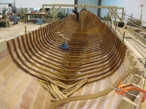 The hull is fitted with ribs