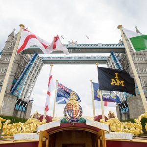 Chris Cully, Rower MV Gloriana rows up the Thames as part of HM The Queen's 90th Birthday celbrations