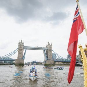 The Gloriana passes HMS Belfast, Anthony Upton 2016©