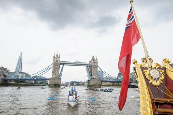 The Gloriana passes HMS Belfast, Anthony Upton 2016©