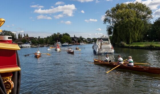 Queen's funeral flotilla at Runnymede 19th September 2022